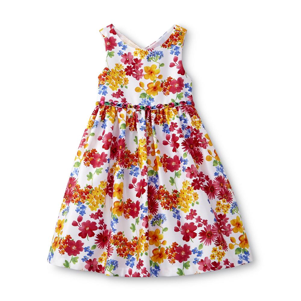 American Princess Girl's Embellished Occasion Dress - Floral