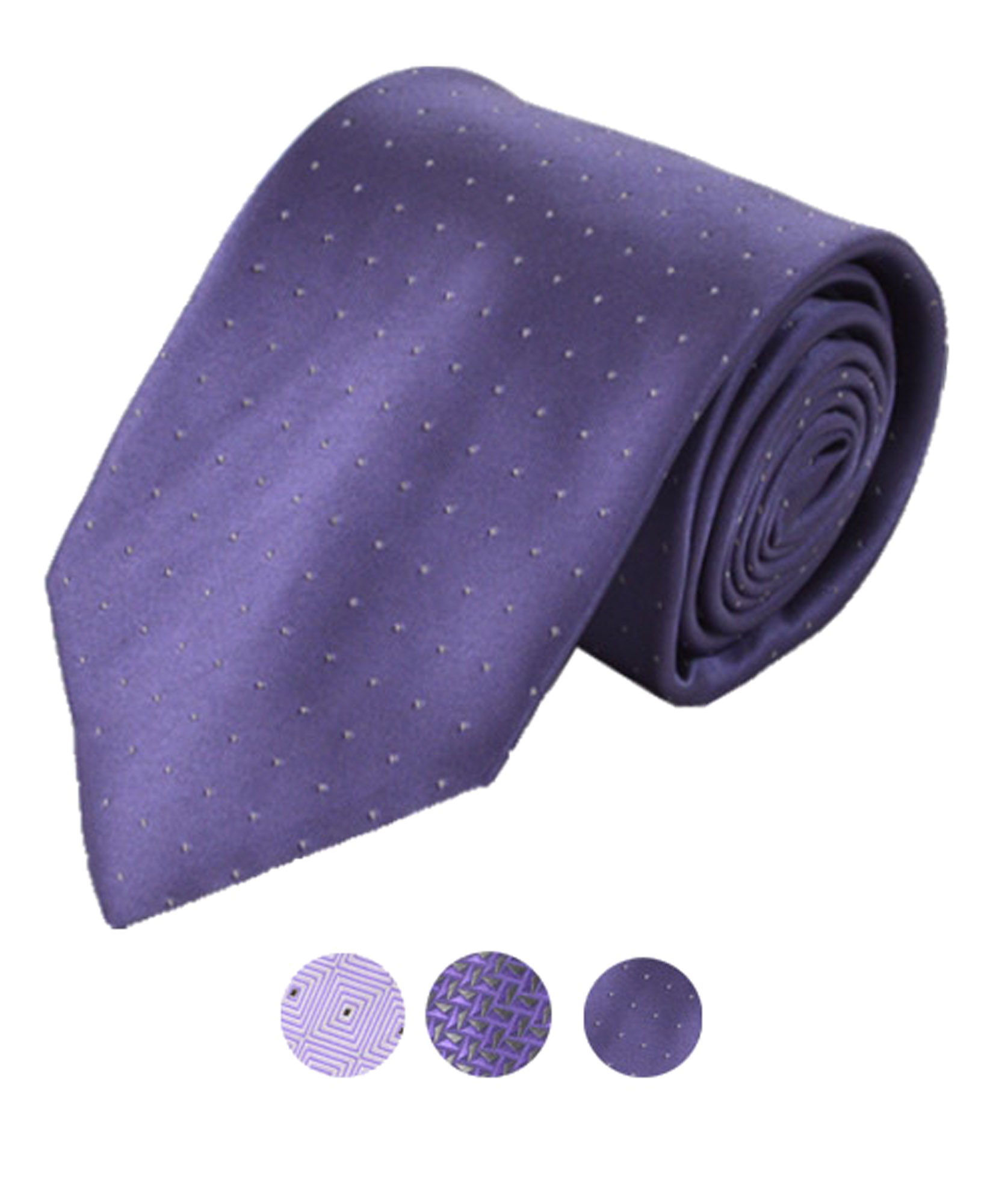 UMO LORENZO "Purple Daze Palette" Patterned Microfiber Poly Woven Tie