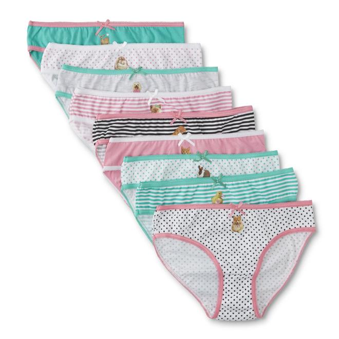 Joe Boxer Girls' 9Pack Bikini Briefs Striped & Dots