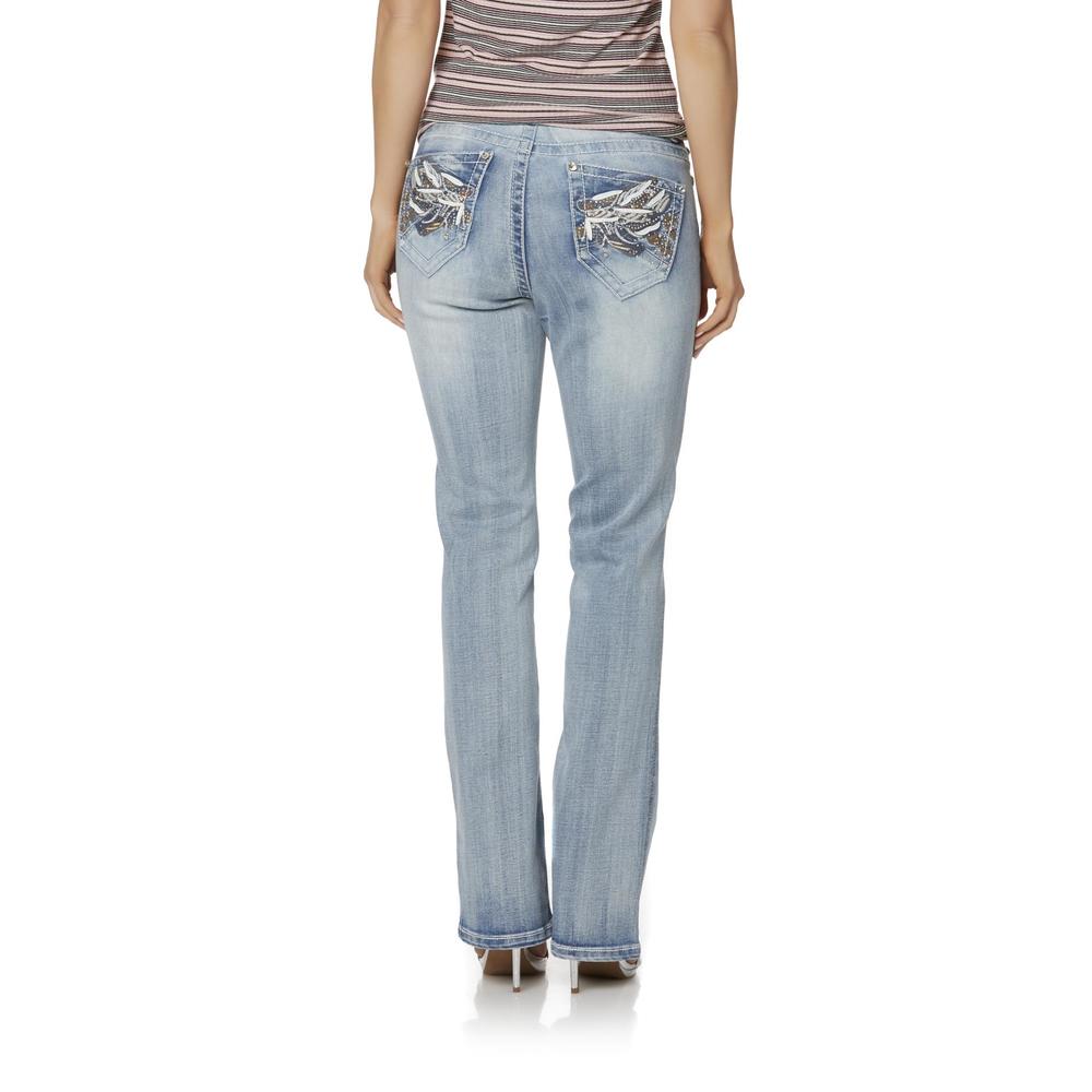 Rebel & Soul Women's Embellished Bootcut Jeans