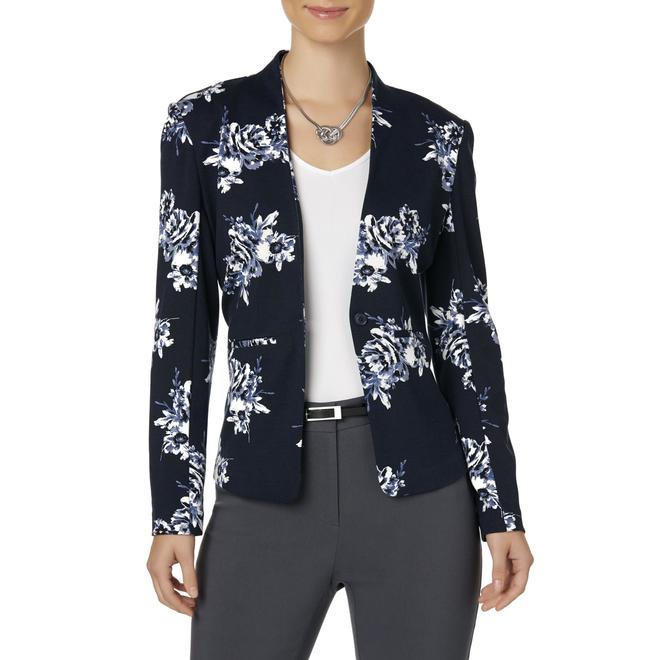 Simply Styled Women's Ponte Knit Blazer Floral
