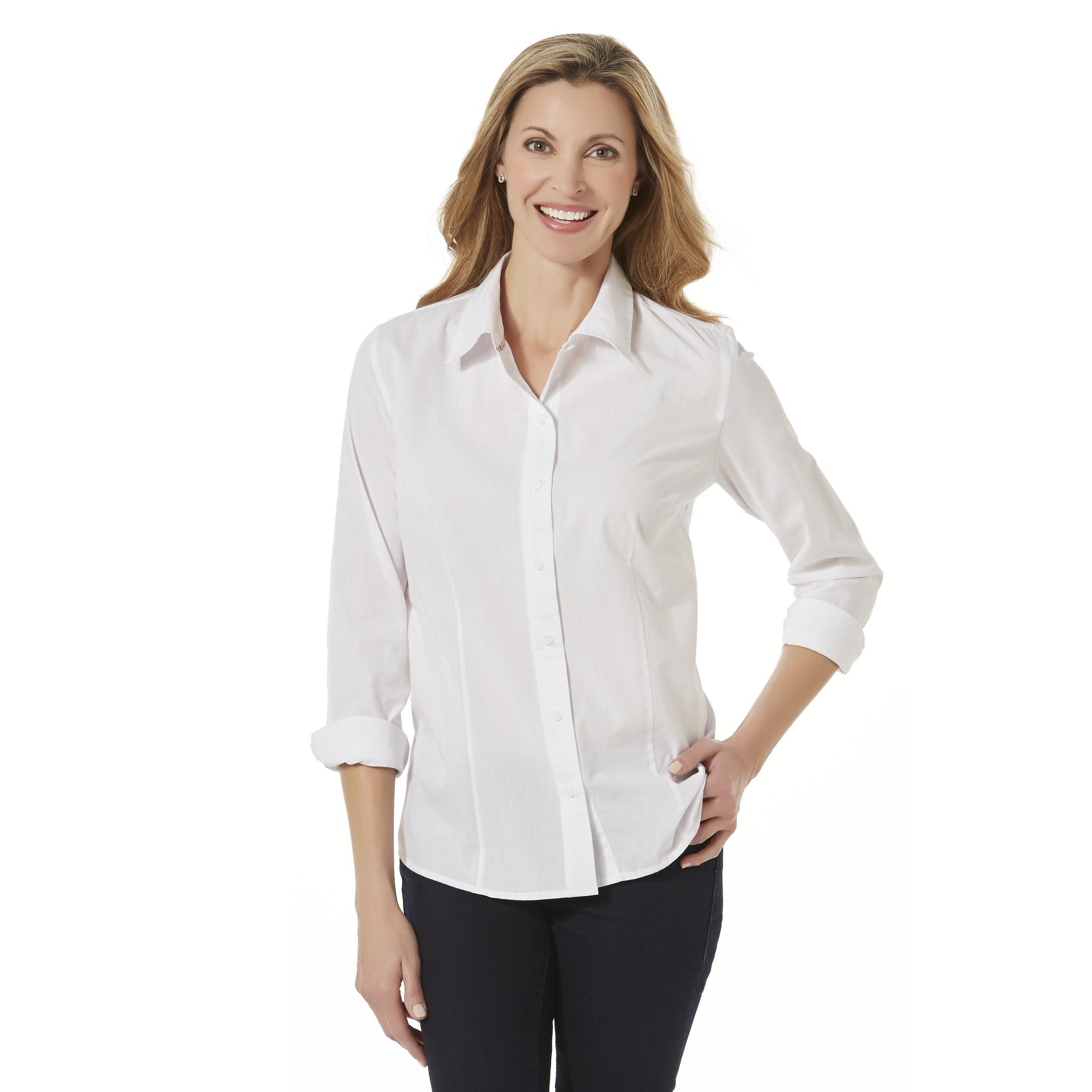 Basic Editions Women's Button-Front Shirt