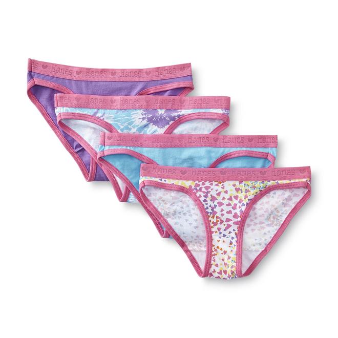 Hanes Girl's 4Pairs Cool Comfort Cotton Bikini Panties