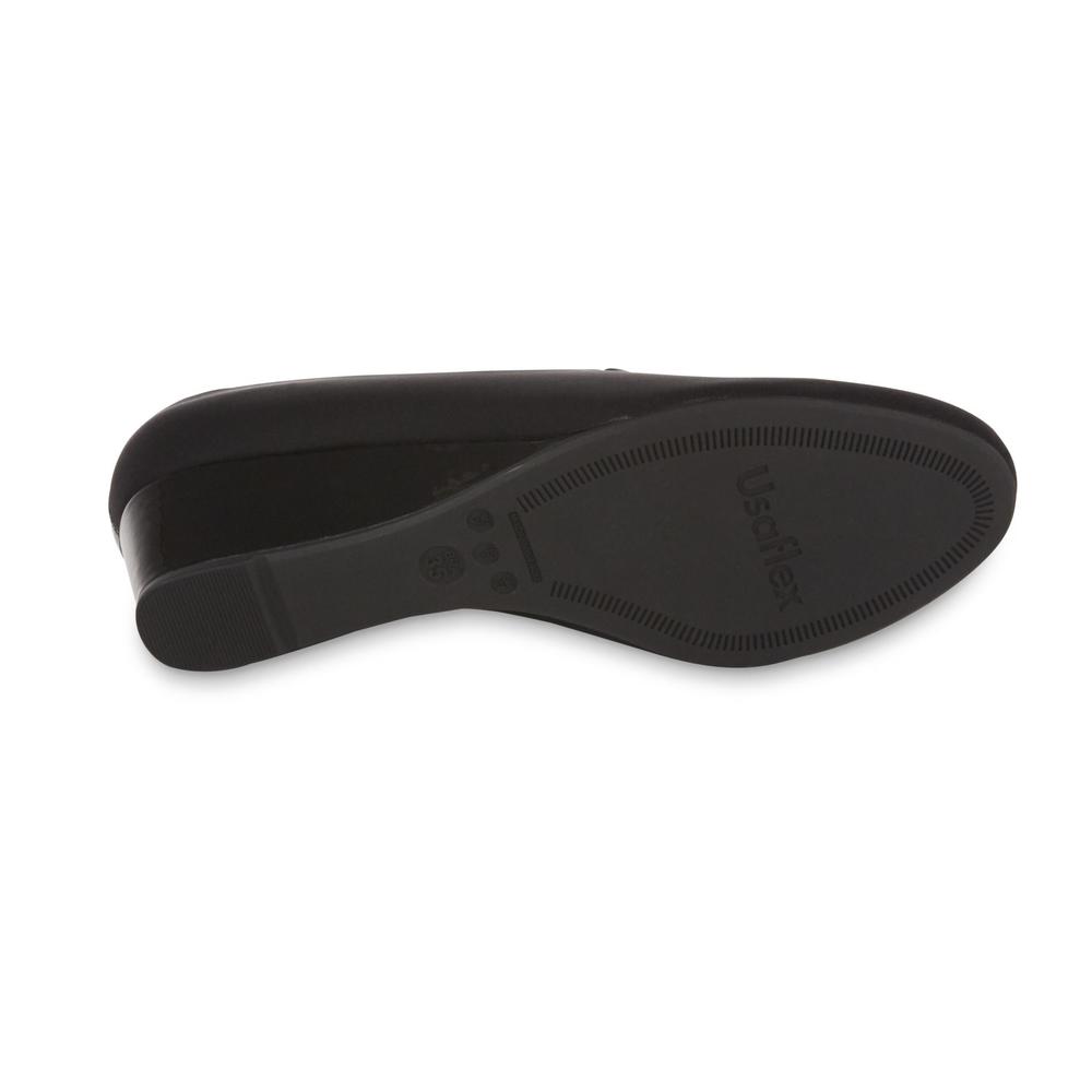 Usaflex Women's Dina Diabetic Comfort Wedge Heel - Black