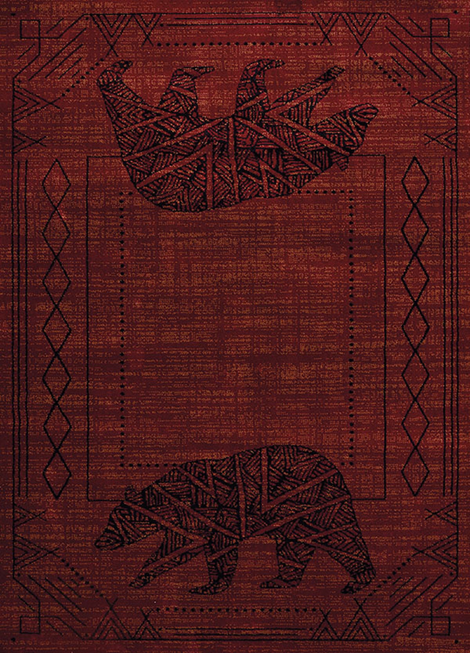 United Weavers of America Affinity Bear Cave Red Area Rug