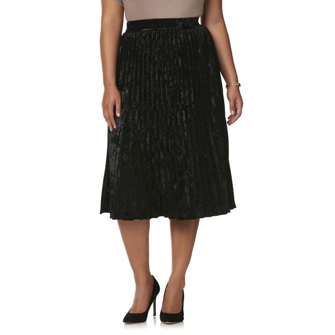 Jaclyn Smith Women's Plus Velour Skirt