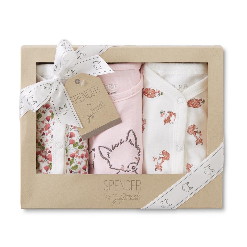 Spencer Infant Girls' 3-Pack Sleeper Pajamas - Fox