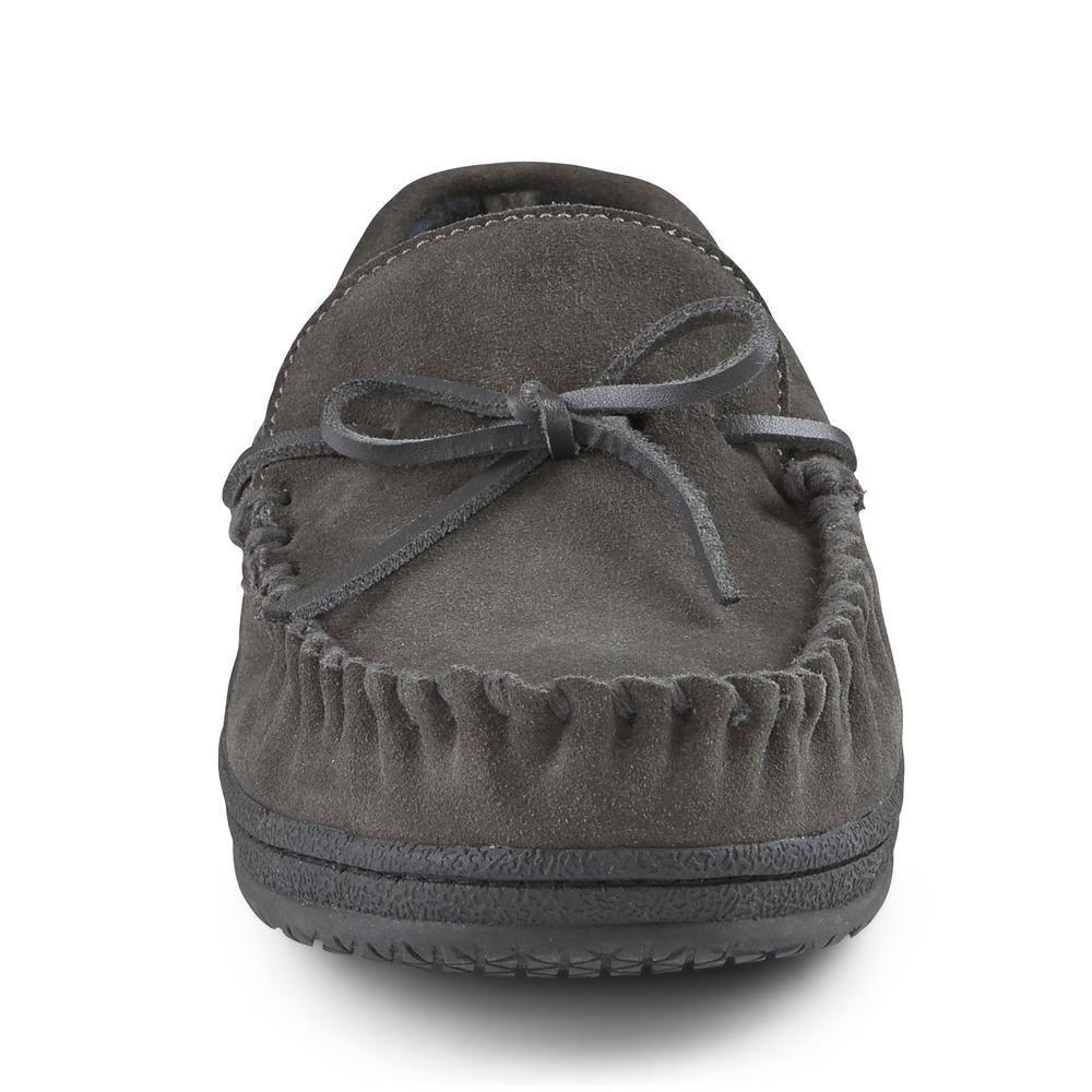 Roebuck & Co. Men's Paxton Suede Trapper Moccasin Slippers - Gray
