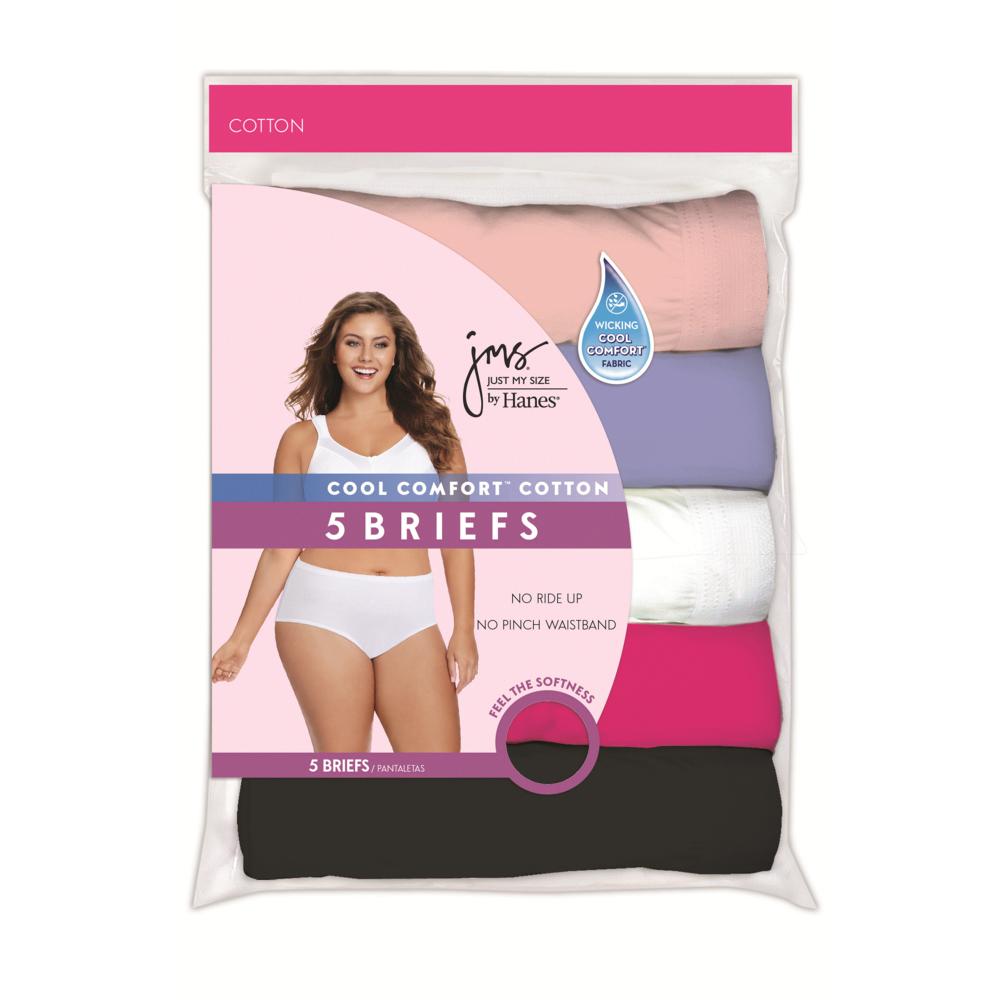 Just My Size Women&#8217;s Underwear Assorted Cotton Briefs - 5Pk