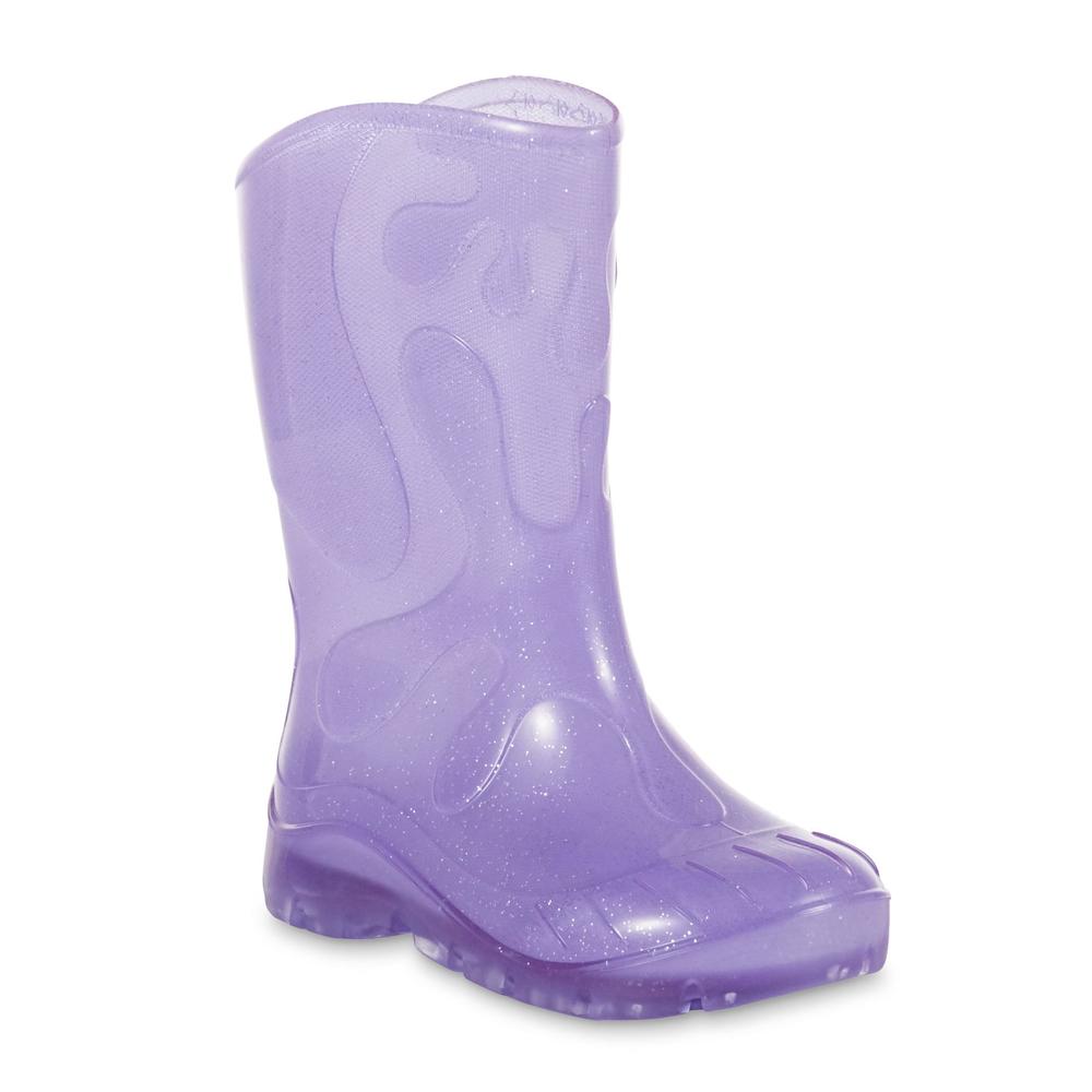 Skeeper Girls' Purple Glitter Rain Boots