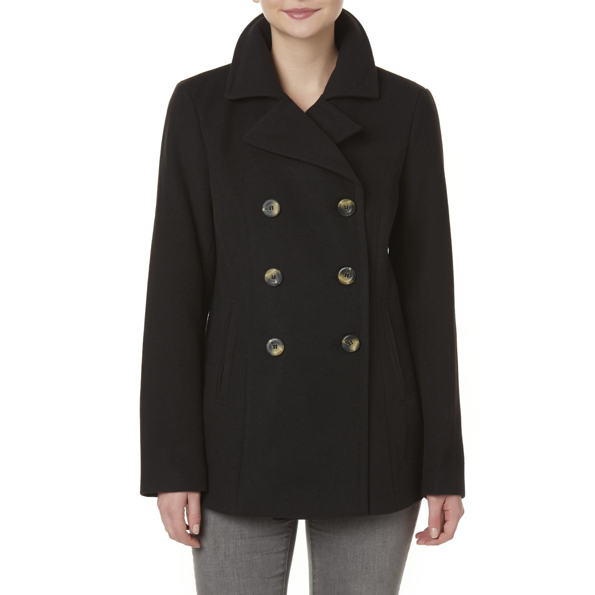 Simply Styled Women's Double Breasted Peacoat
