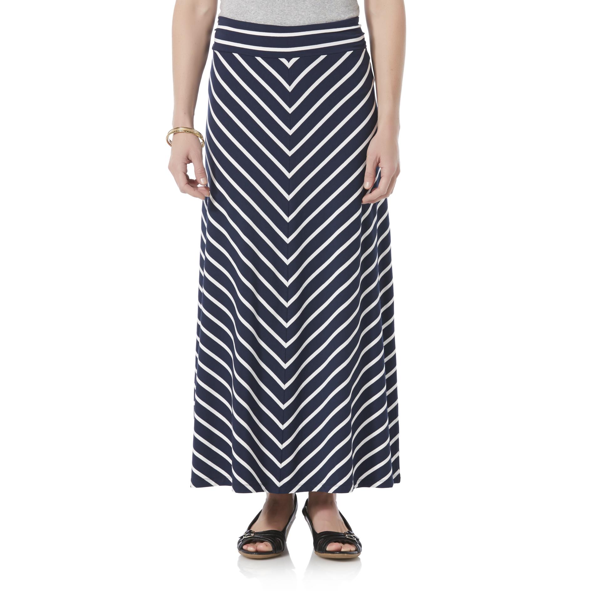 Laura Scott Petite's Knit Maxi Skirt - Striped - Clothing, Shoes ...