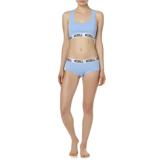 Joe Boxer Juniors' Sports Bra & Boy Short Panties Chill