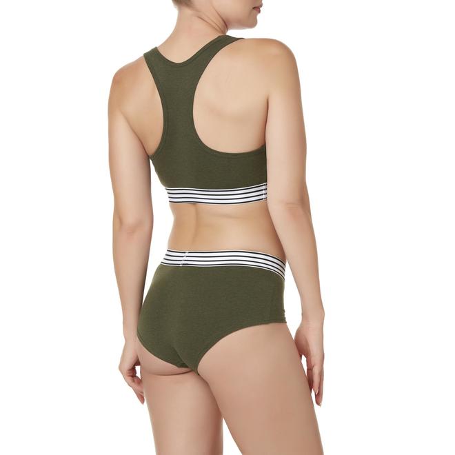 Joe Boxer Juniors' Sports Bra & Boy Short Panties Striped