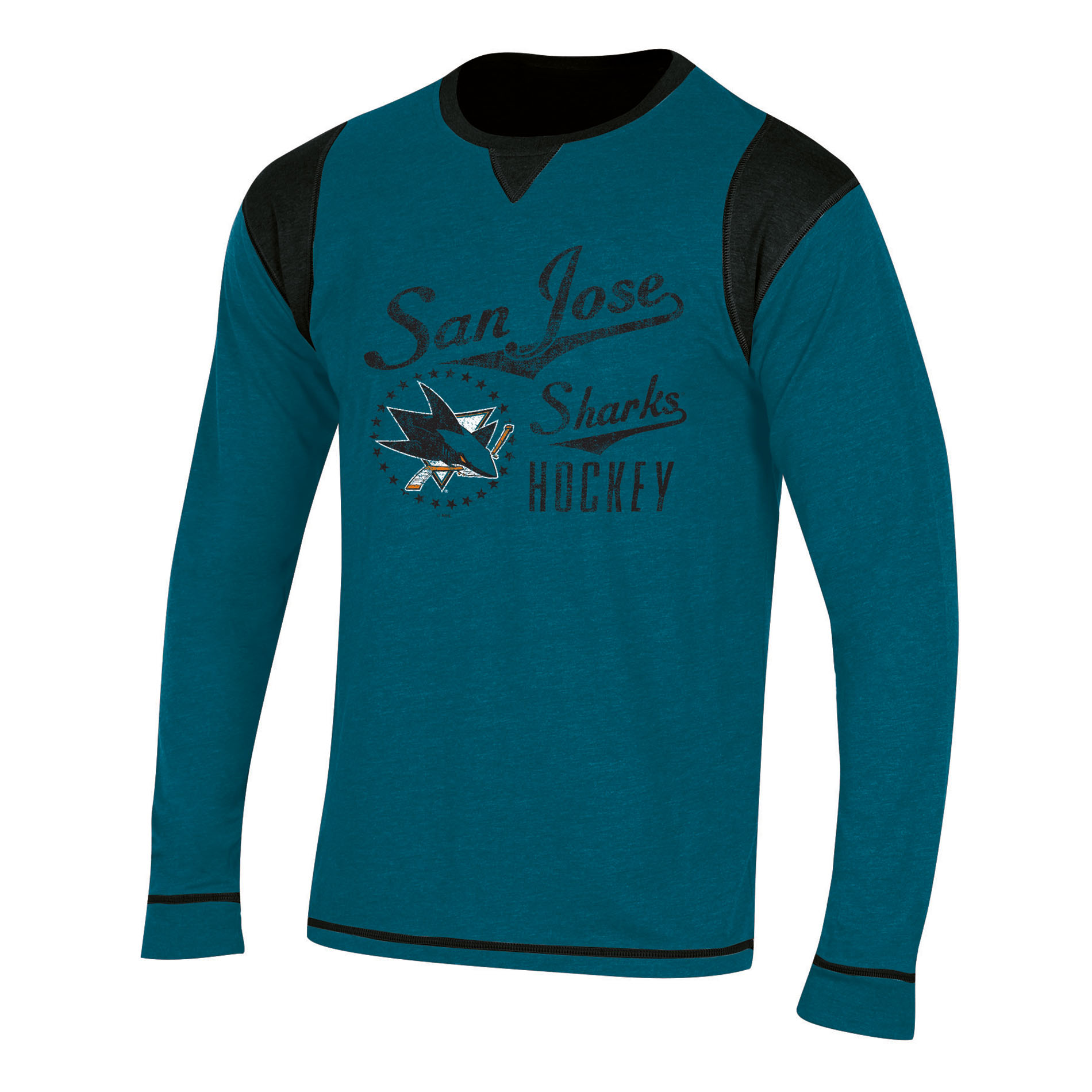 NHL Men’s Long-Sleeve Color-Block T-Shirt - San Jose Sharks, Size: Medium NHL Men’s Long-Sleeve Color-Block T-Shirt - San Jose Sharks, Size: Medium