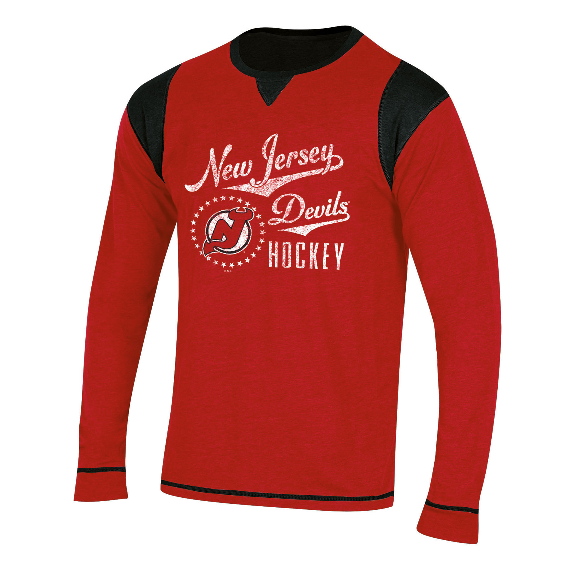 NHL Men’s Big & Tall Long-Sleeve Color-Block T-Shirt - New Jersey Devils, Size: 3XL NHL Men’s Big & Tall Long-Sleeve Color-Block T-Shirt - New Jersey Devils, Size: 3XL