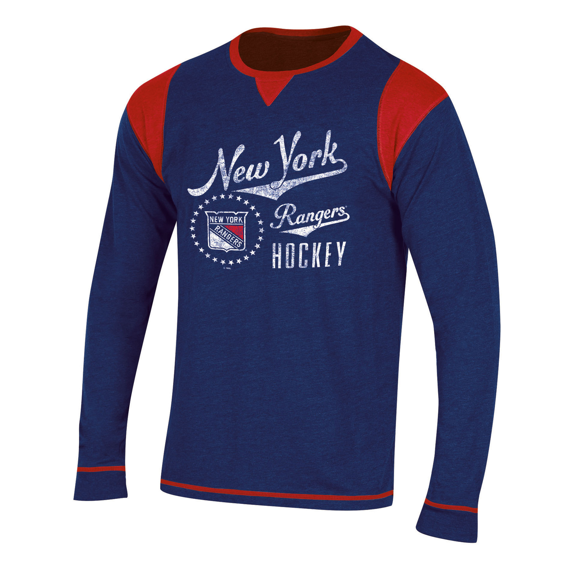 NHL Men&#8217;s Big & Tall Long-Sleeve Color-Block T-Shirt - New York Rangers