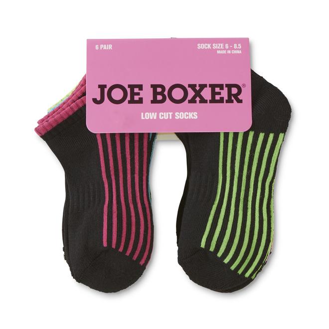 Joe Boxer Girls' 6Pairs LowCut Socks Striped