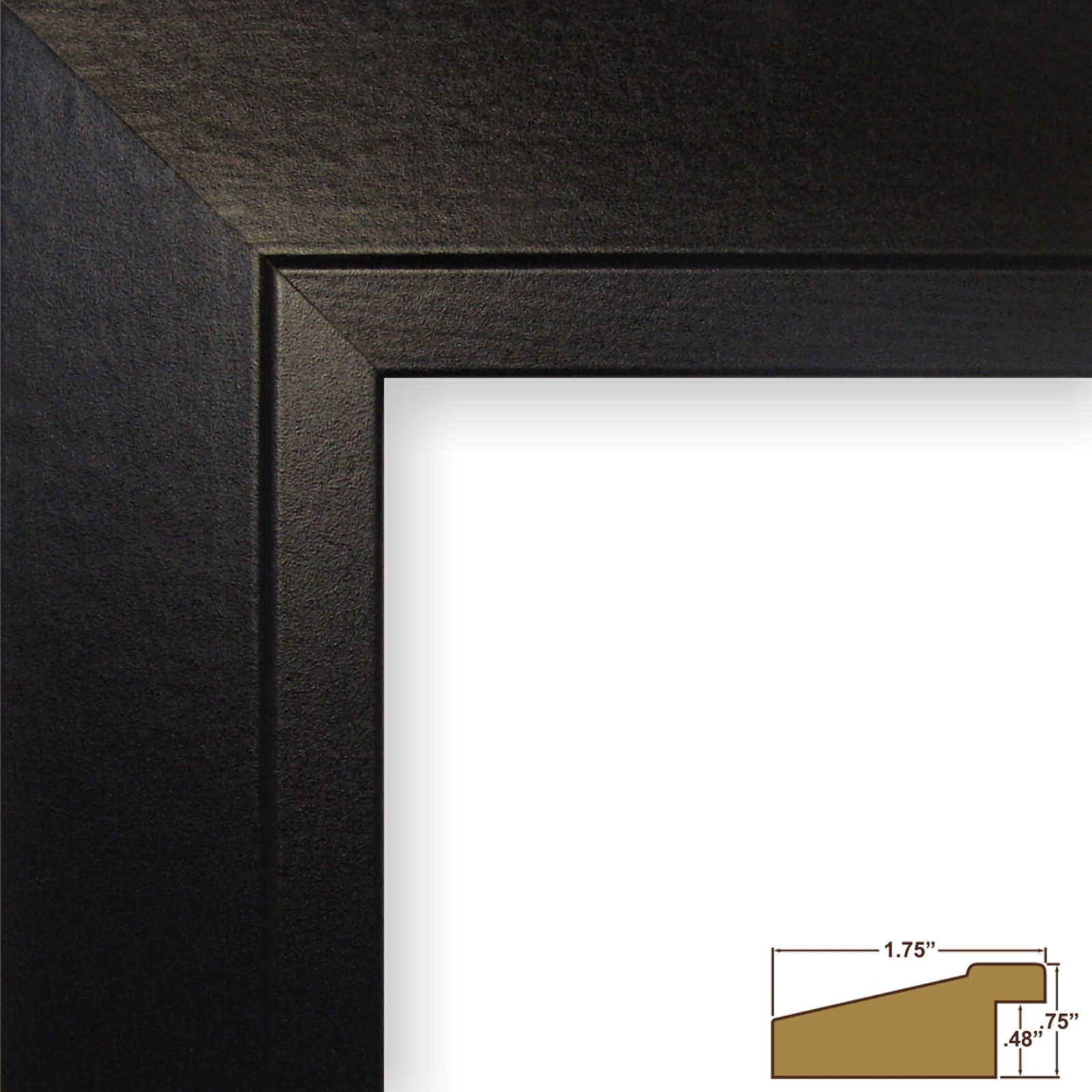 Craig Frames Inc Balla, 1.75" Modern Black Satin Picture Frame (22106704)