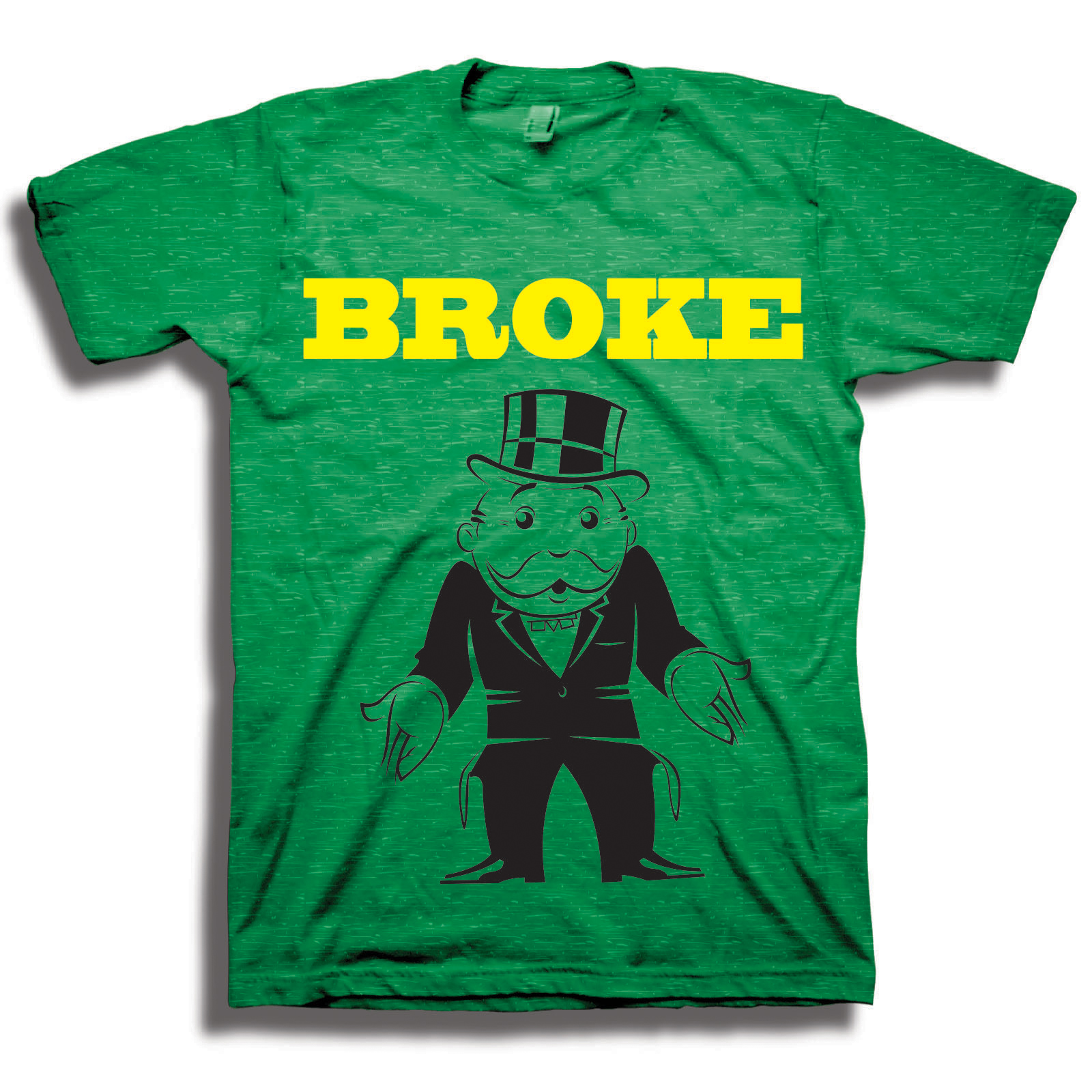Hasbro Monopoly Man Broke Mens Graphic Short Sleeve T-Shirt