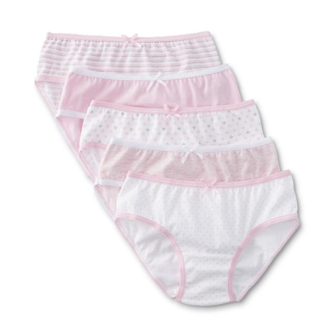 Joe Boxer Toddler Girls' 5Pack Brief Panties Hearts & Striped