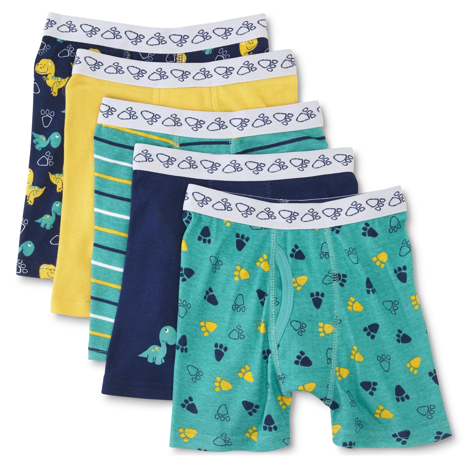 Toddler Boys' 5Pack Boxer Briefs Dinosaur & Striped Shop Your Way