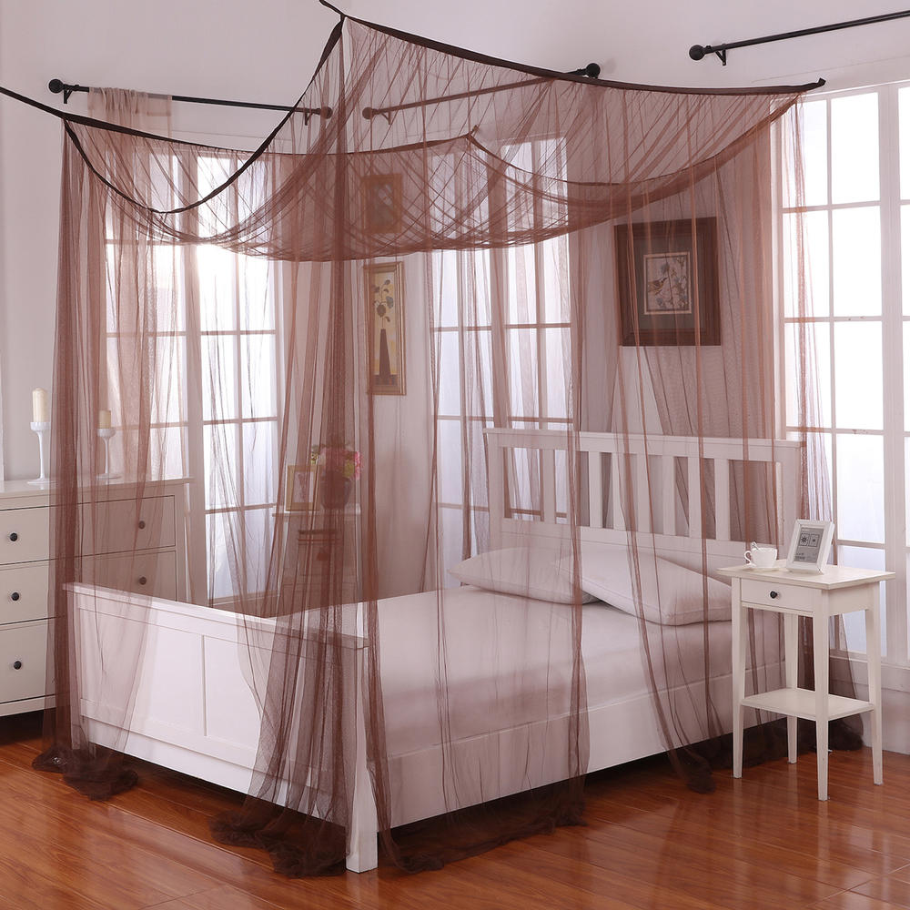 Casablanca Palace 4-Post Bed Sheer Panel Canopy