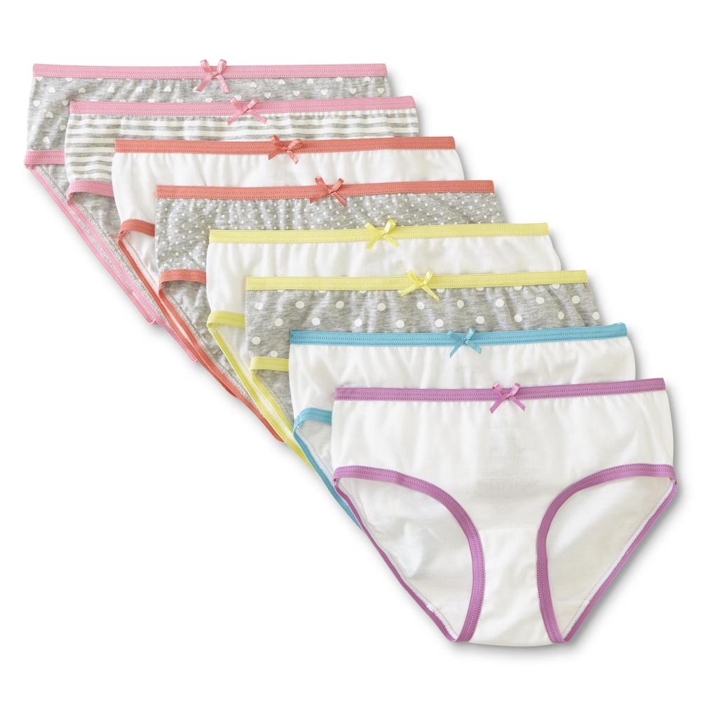 Maidenform Girls' 9-Pack Brief Panties - Striped, Hearts & Dots