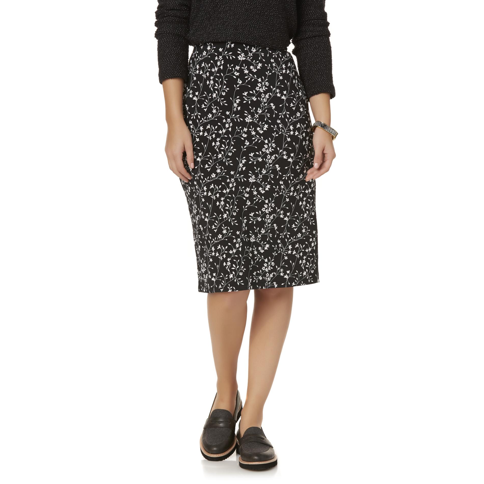 Simply Styled Women's Knit Skirt - Floral