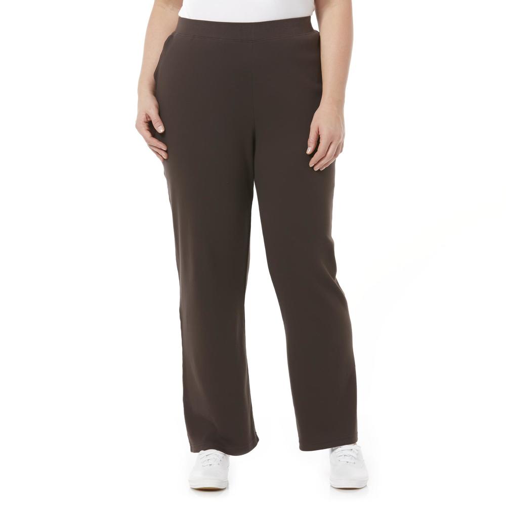 Basic Editions Women's Plus Knit Pants