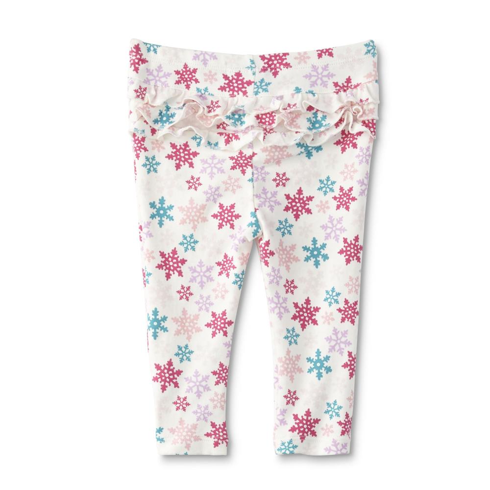 Little Wonders Infant Girls' Ruffle Leggings - Snowflake