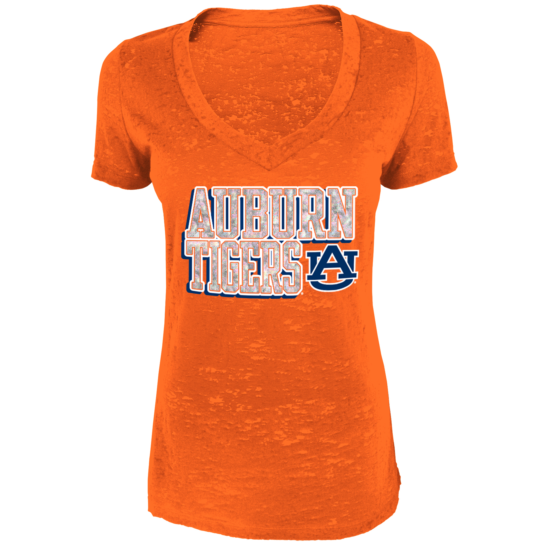 NCAA Auburn Tigers Women's V-neck Burnout Tee