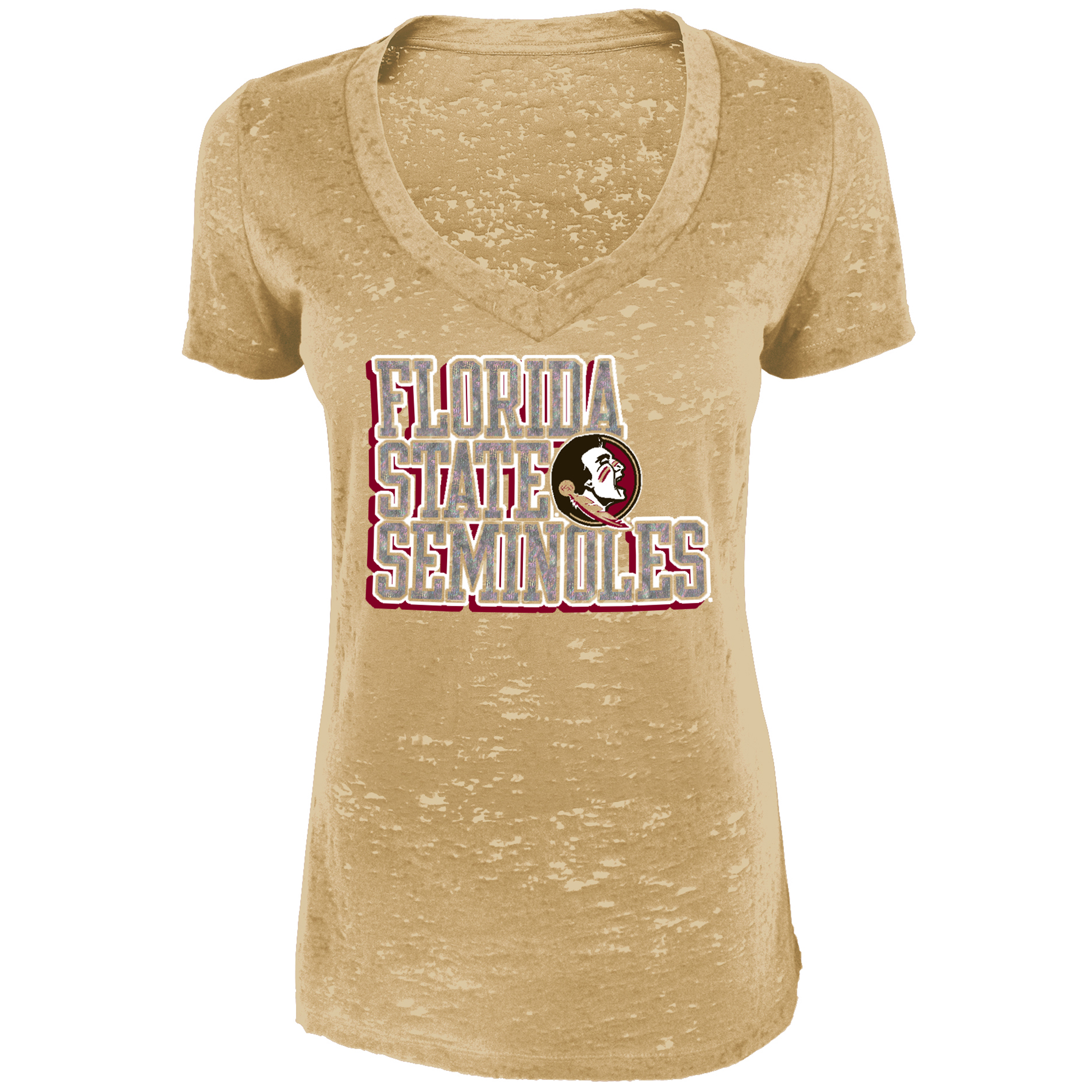 NCAA Florida State Seminoles Women's V-neck Burnout Tee