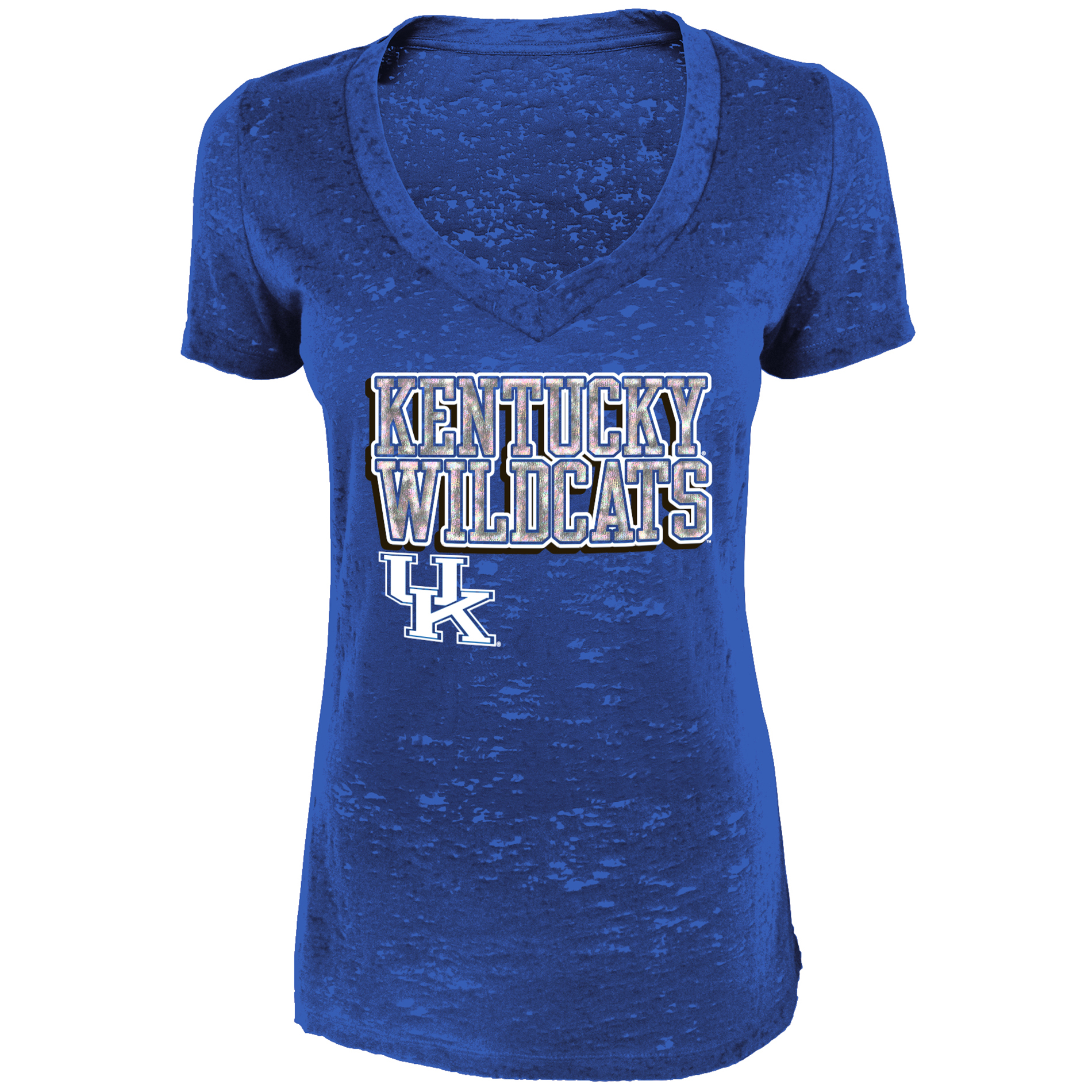 NCAA Kentucky Wildcats Women's V-neck Burnout Tee