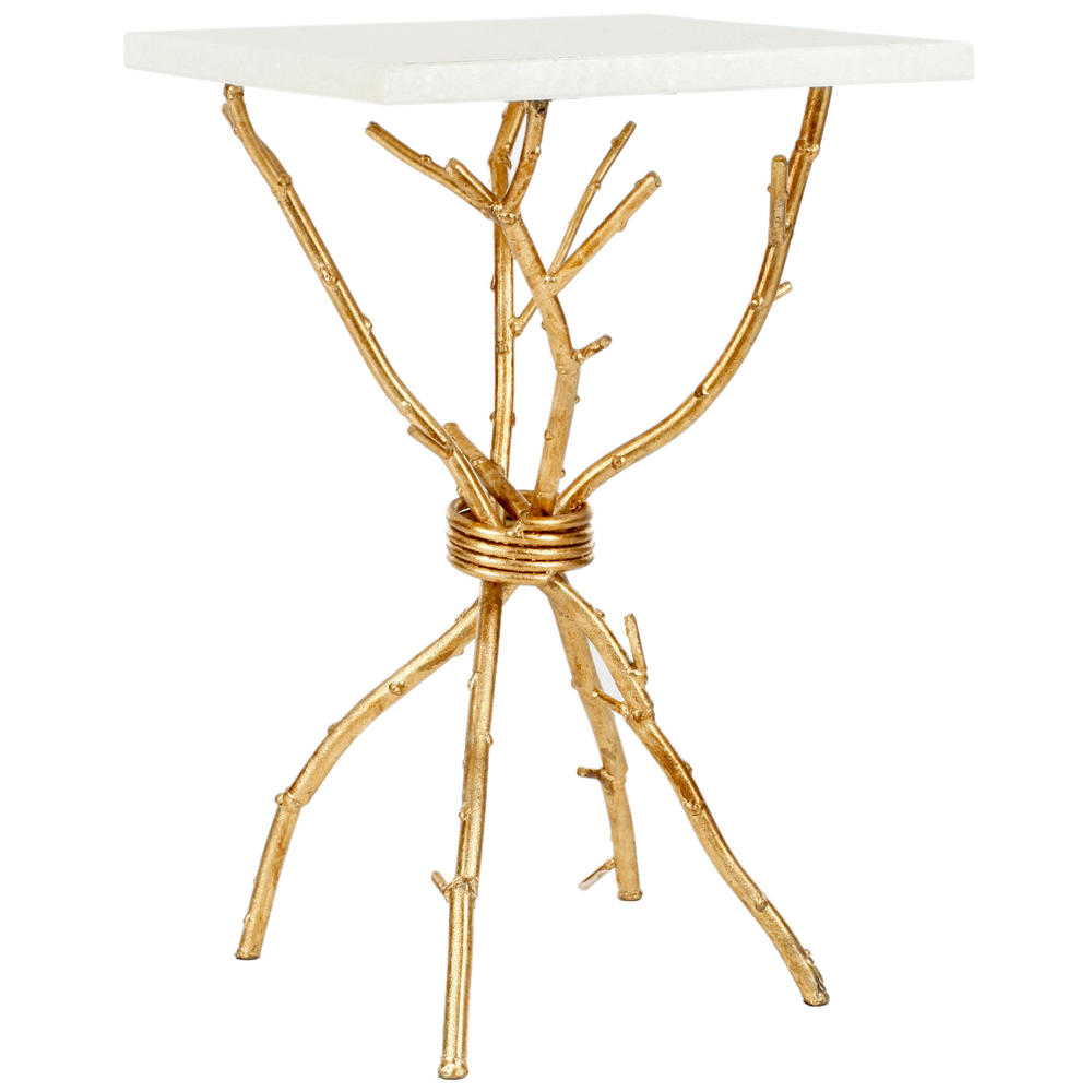 Safavieh Alexa Mabrle Top Gold Accent Table