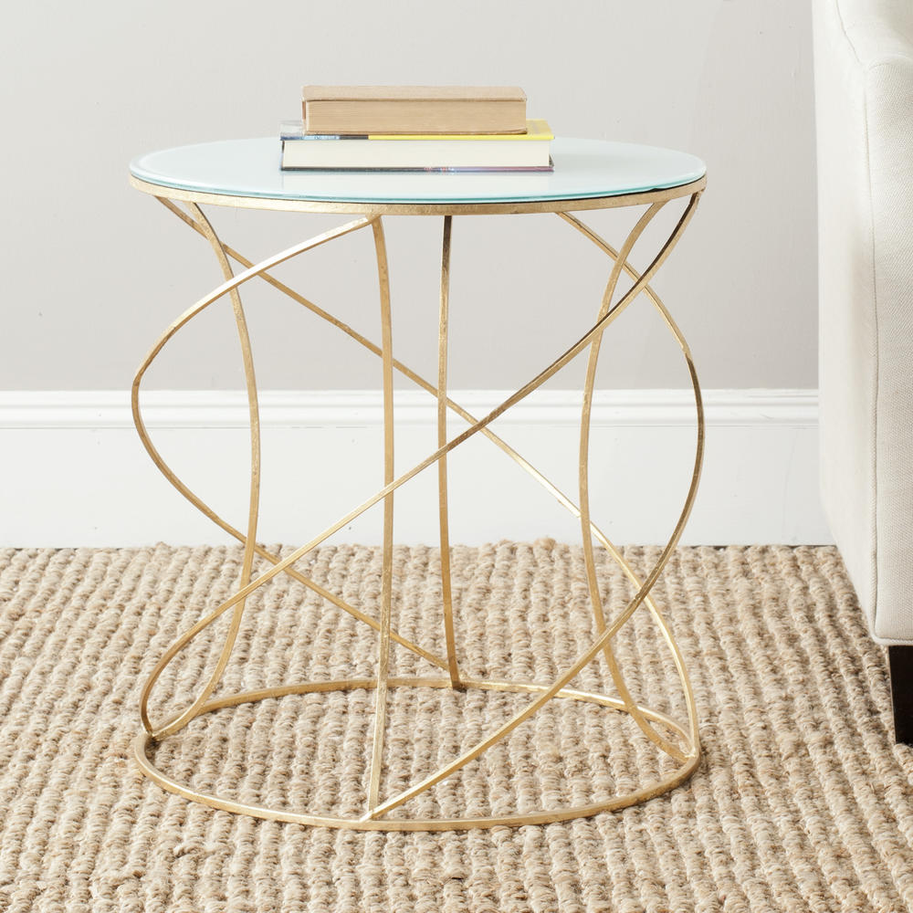 Safavieh Cagney Glass Top Round Accent Table
