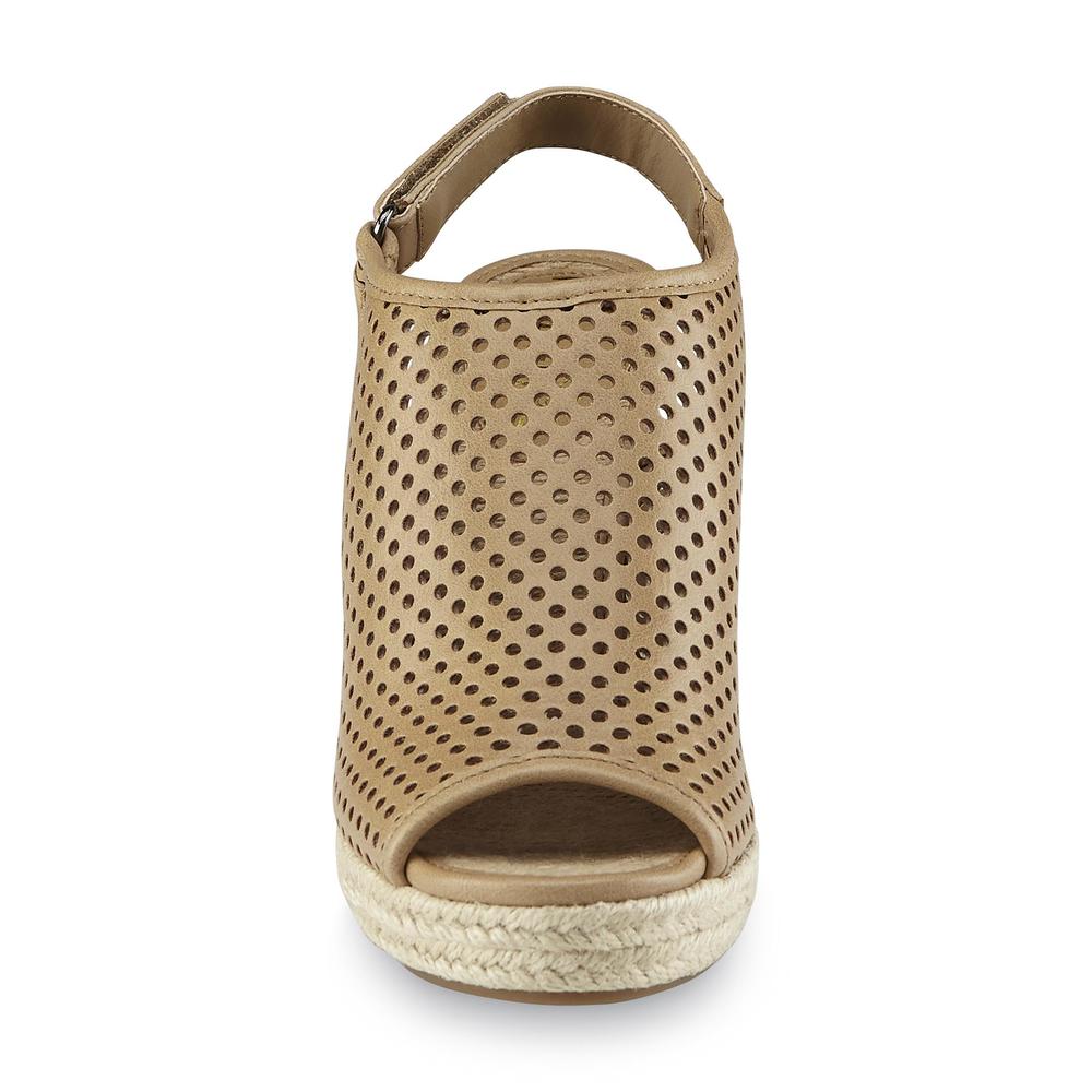 Madeline Women's Minimal Brown Cutout Platform Wedge Sandal