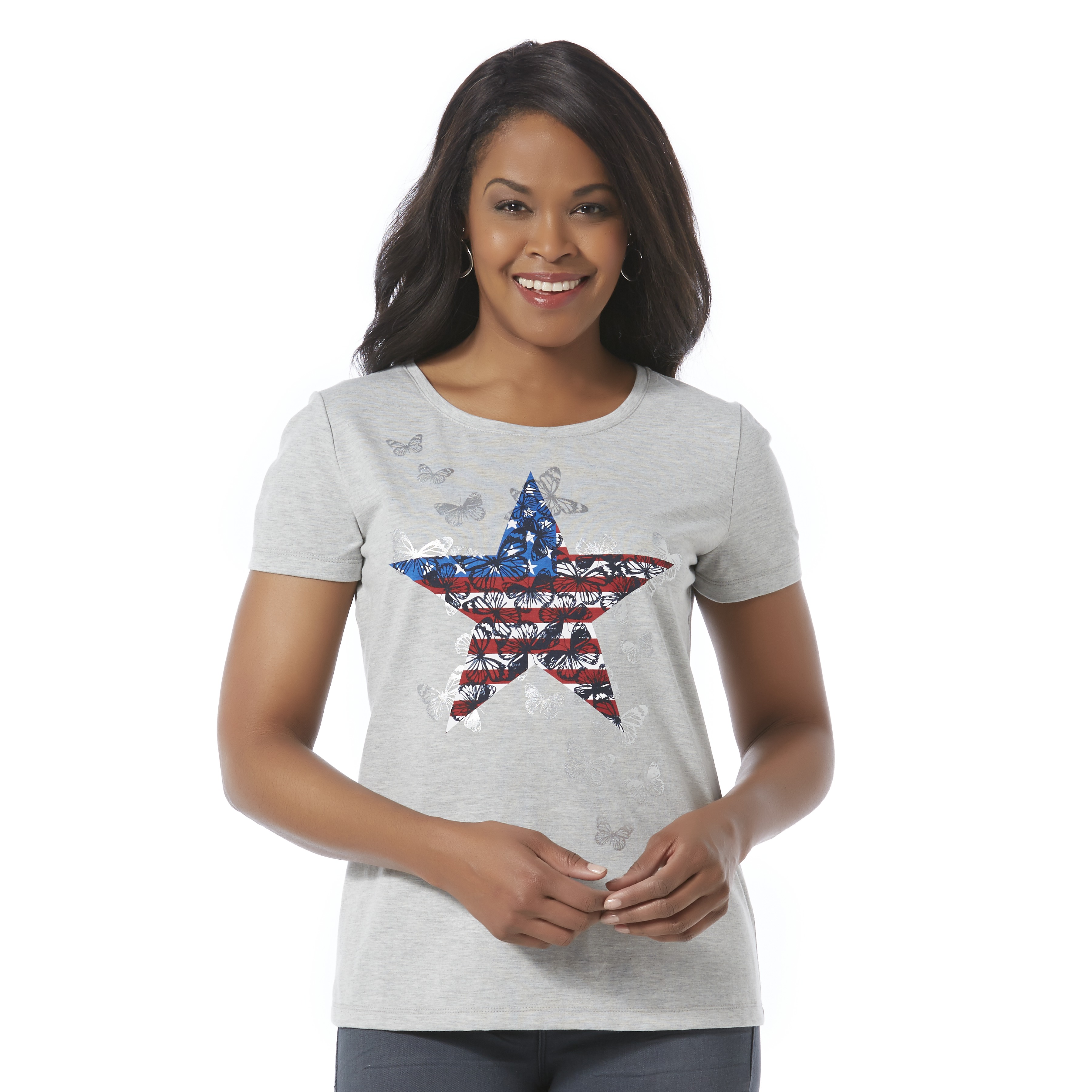 Laura Scott Women's Patriotic Graphic T-Shirt - Star