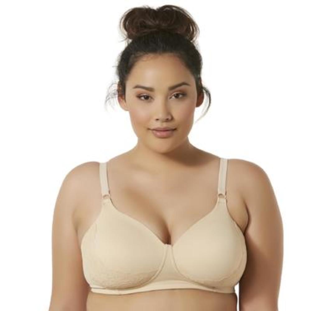 Simply Emma Women's Plus Full-Figure Wirefree with lace bra - 12091