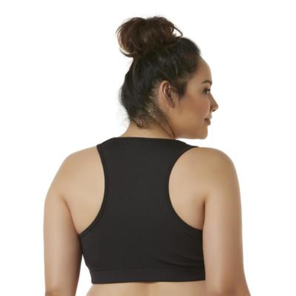 Simply Emma Women's Plus Reversible Sports Bra - Solid & Heathered