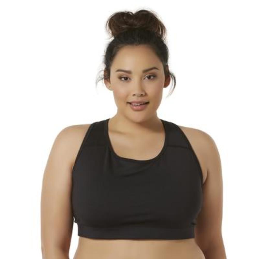 Simply Emma Women's Plus Reversible Sports Bra - Solid & Heathered