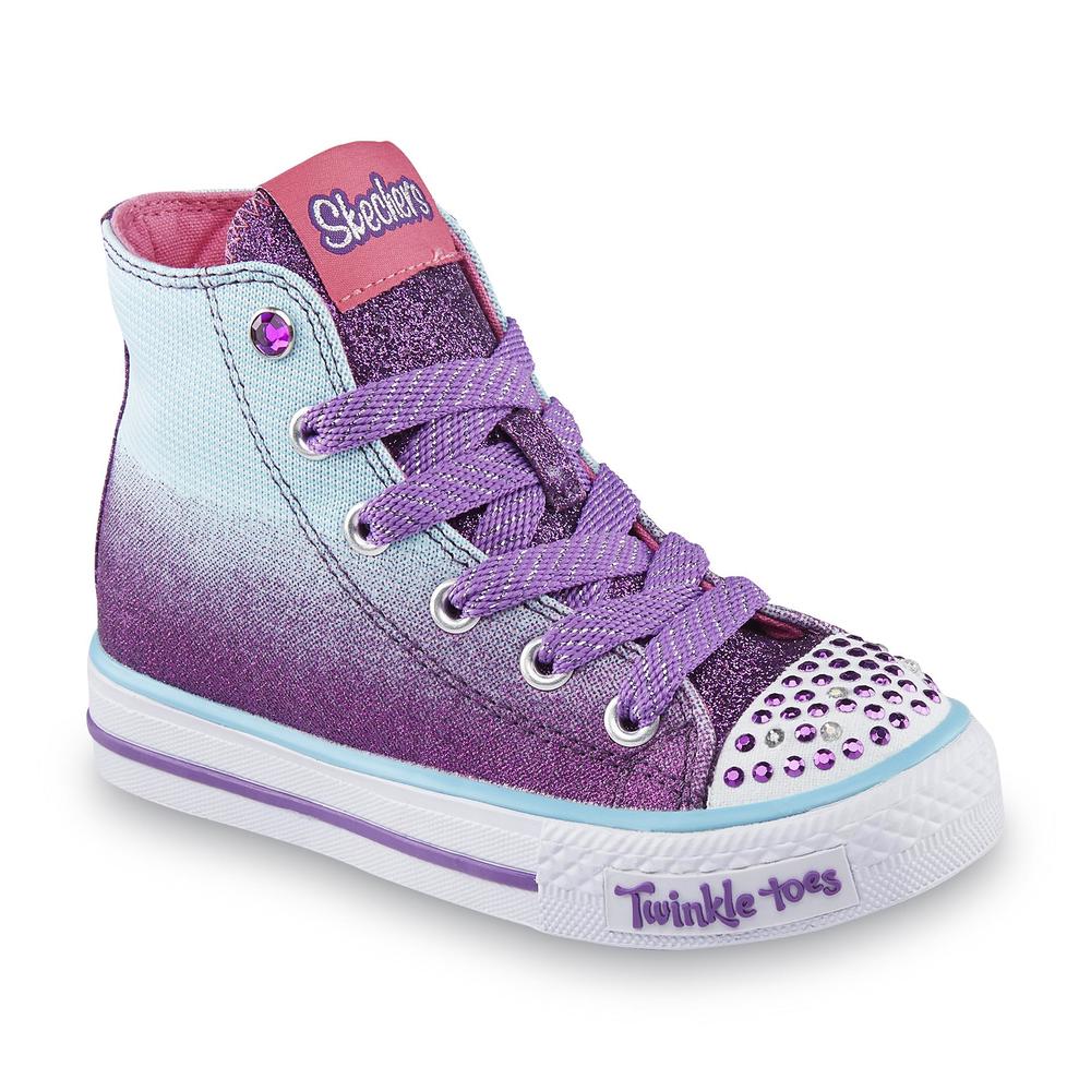Skechers Toddler Girl's Twinkle Toes Lil Glammers Purple/Ombre High-Top Shoe