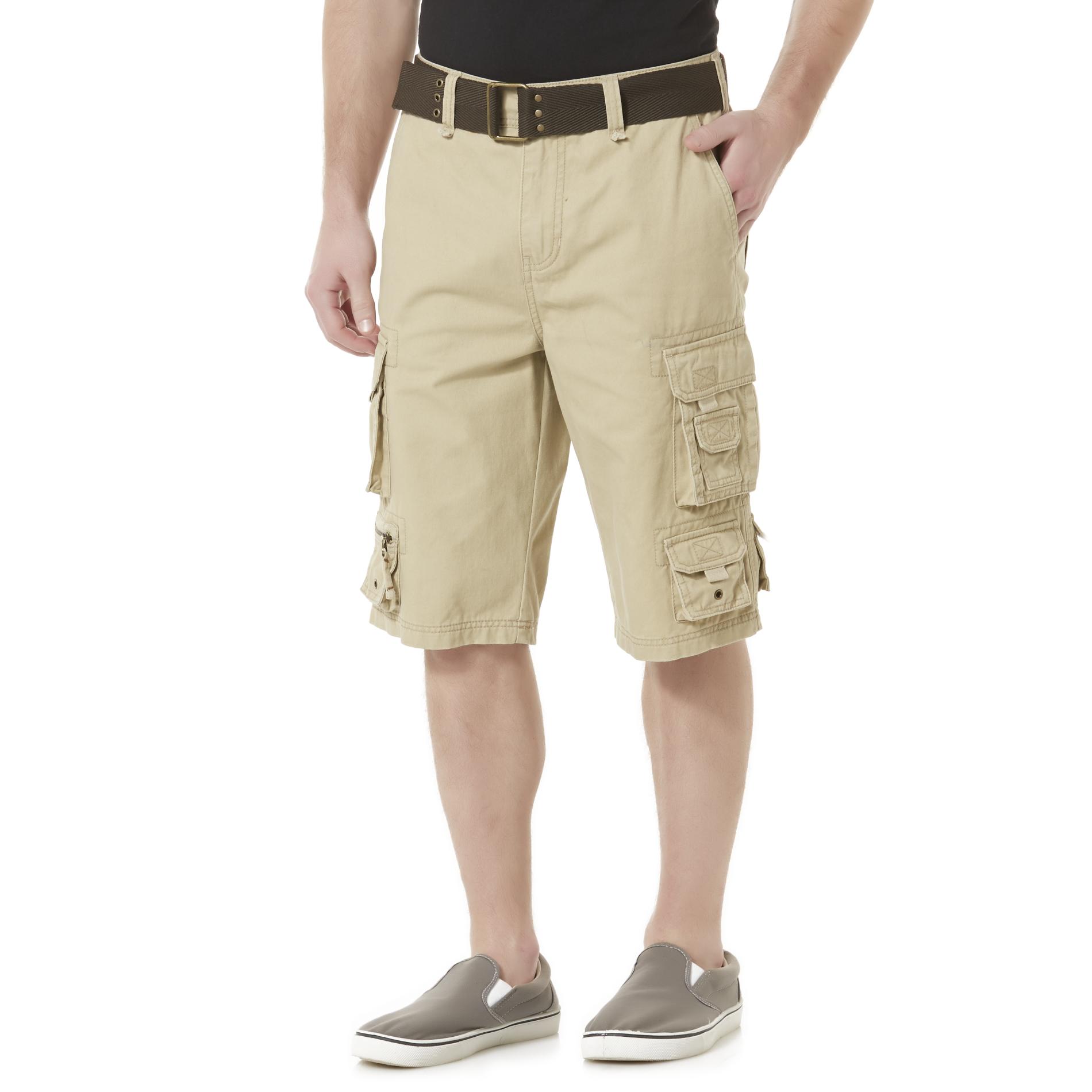 Route 66 Men's Twill Belted Cargo Shorts - Kmart