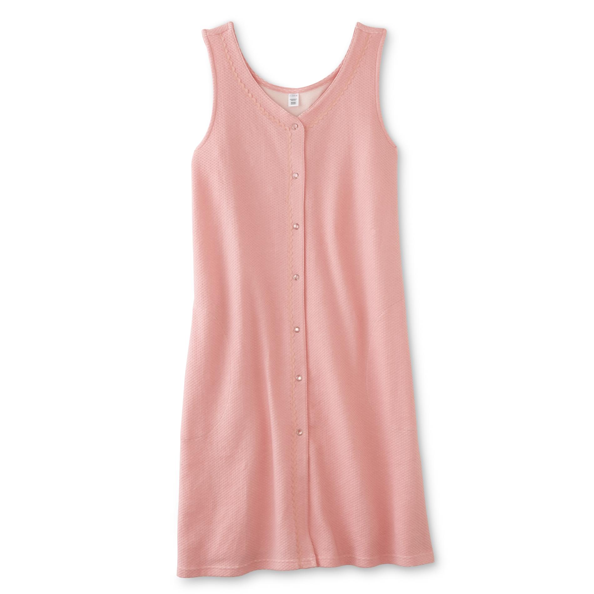 Pink K Women's Plus Snap-Front Nightgown