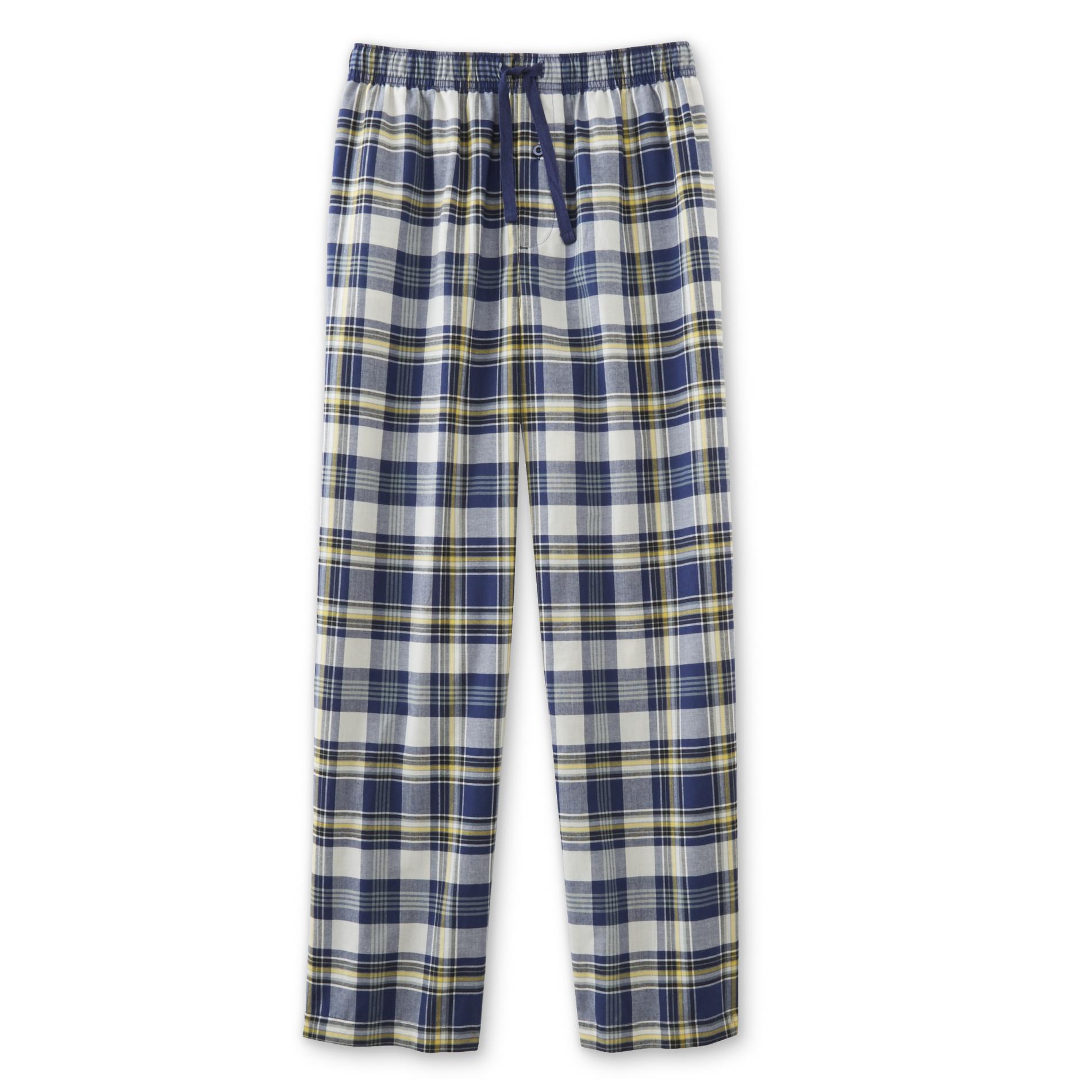 Basic Editions Men's Big & Tall Poplin Pajama Pants - Plaid - Kmart
