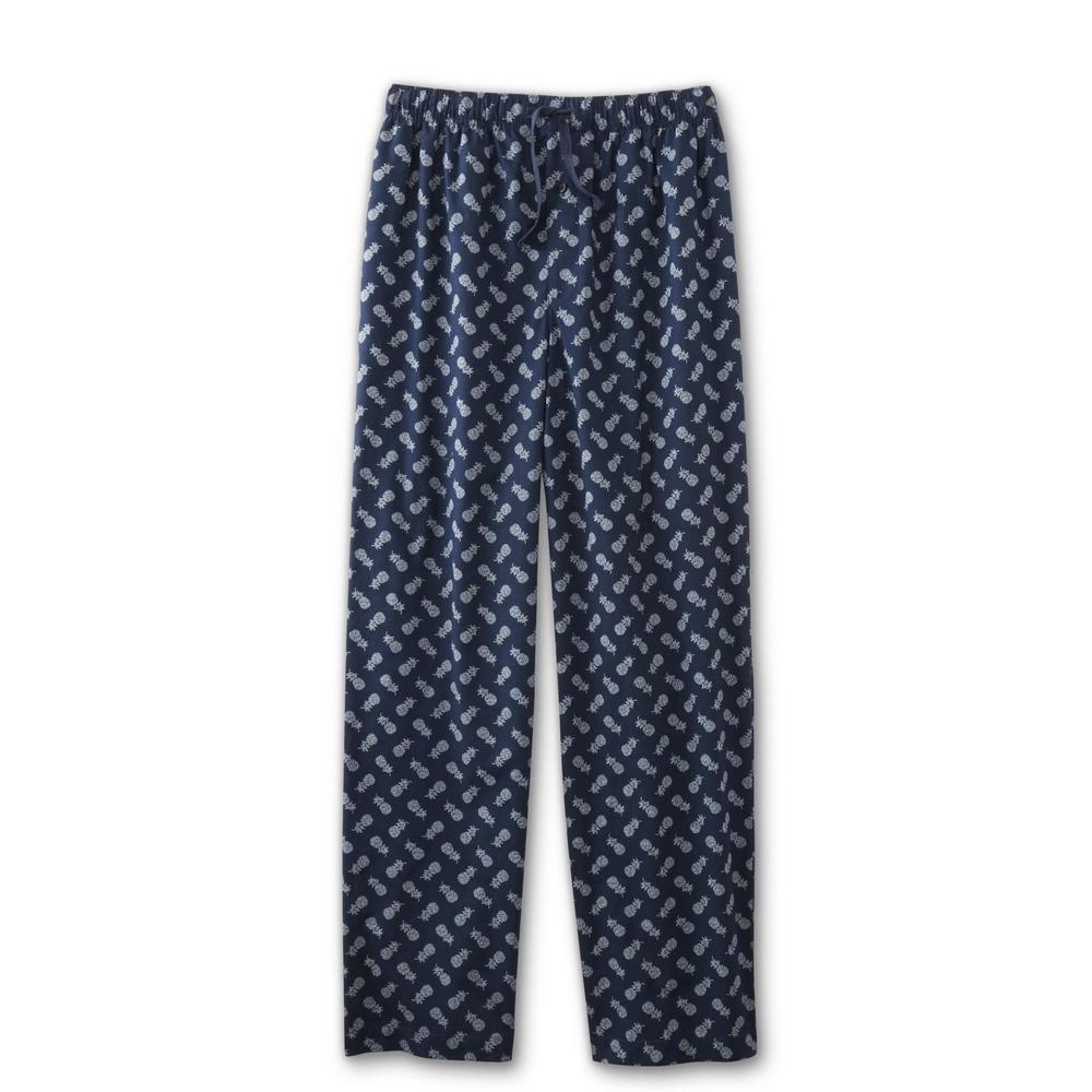 Basic Editions Men's Big & Tall Poplin Pajama Pants - Pineapple Print