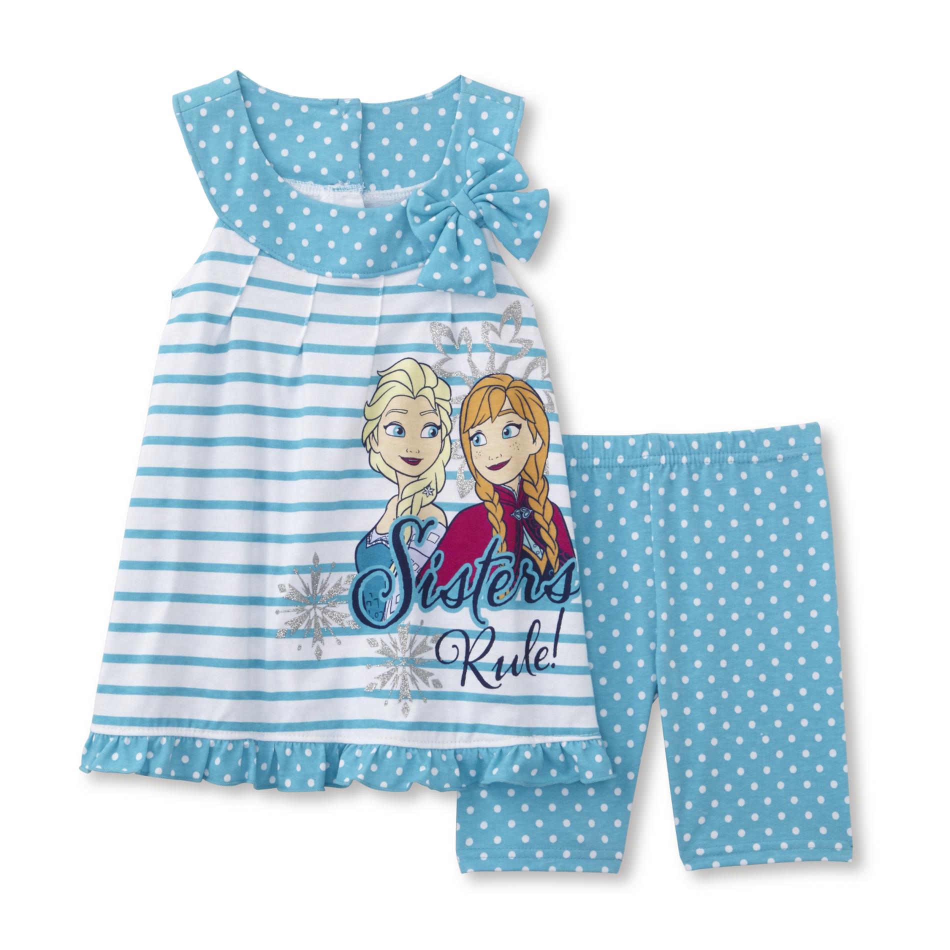 Disney Frozen Infant & Toddler Girl's Tunic & Shorts - Dots