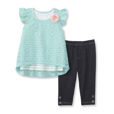 Young Hearts Infant & Toddler Girl's Crochet Top & Pants