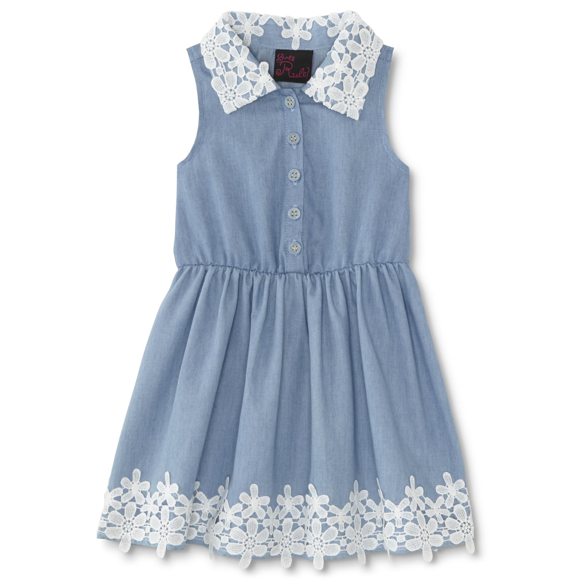 Girls Rule Infant & Toddler Girl's Sleeveless Chambray Dress