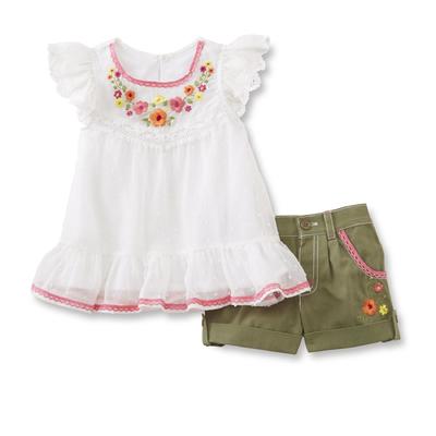 Young Hearts Toddler Girl's Tunic & Cuffed Shorts - Floral
